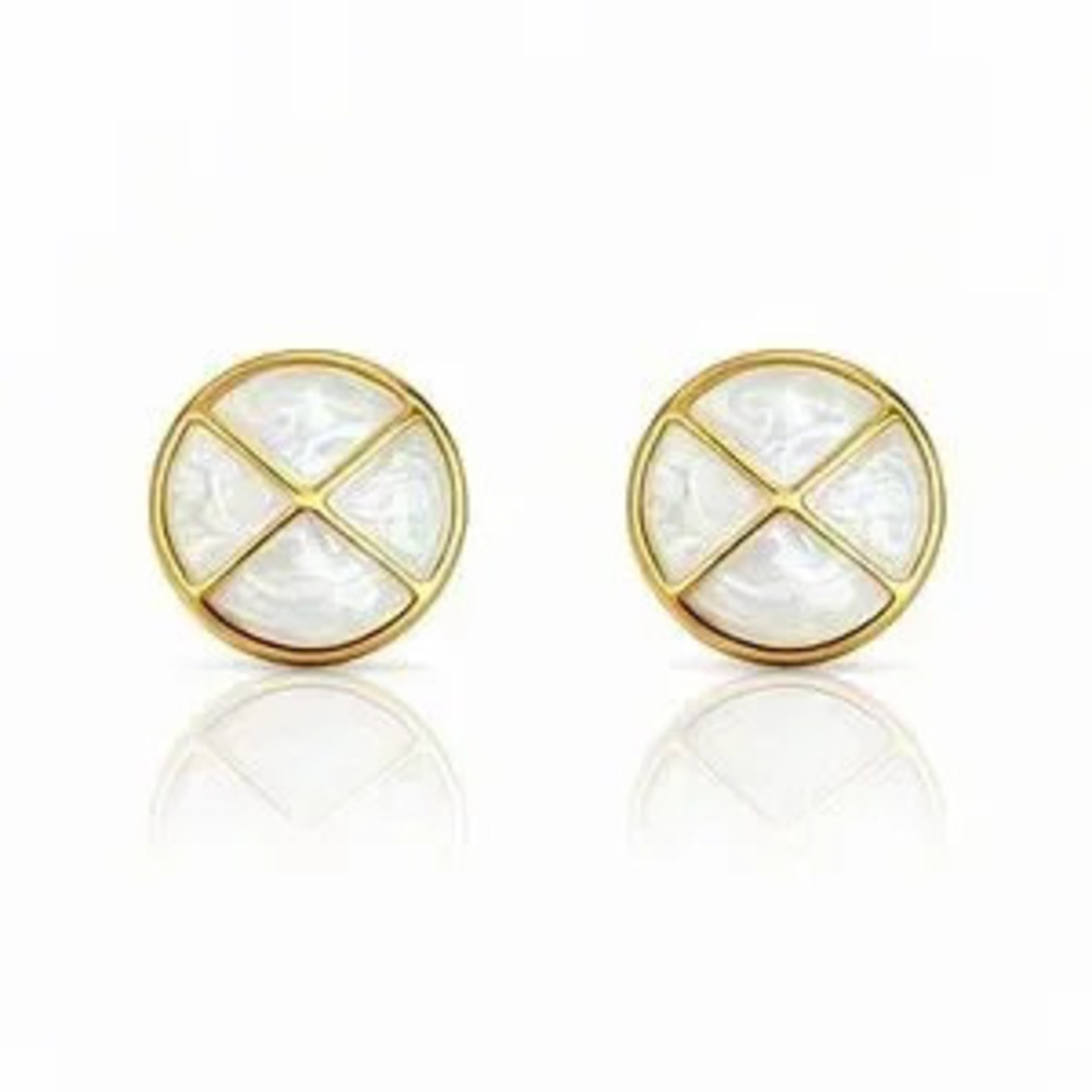 Elegant Gold and White Earrings